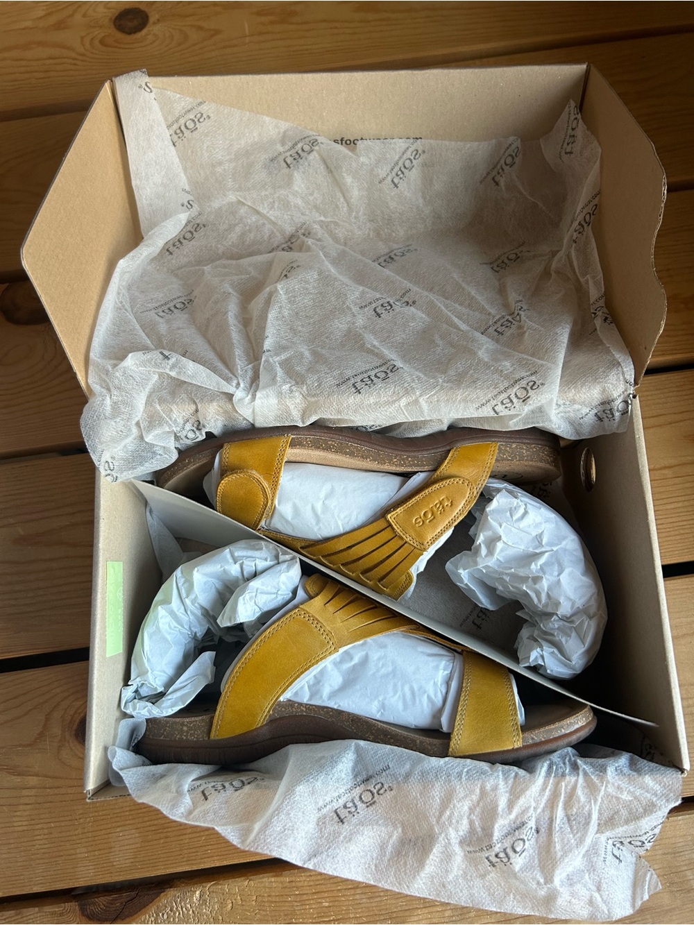 NEW Taos Footwear Yellow Slip-On Velcro Women's Sandals - Picture 8 of 9